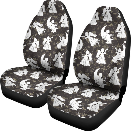 Angel And Snowflake Pattern Print Universal Fit Car Seat Covers