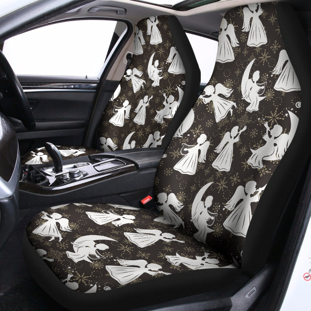 Angel And Snowflake Pattern Print Universal Fit Car Seat Covers