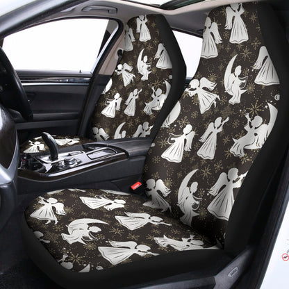 Angel And Snowflake Pattern Print Universal Fit Car Seat Covers