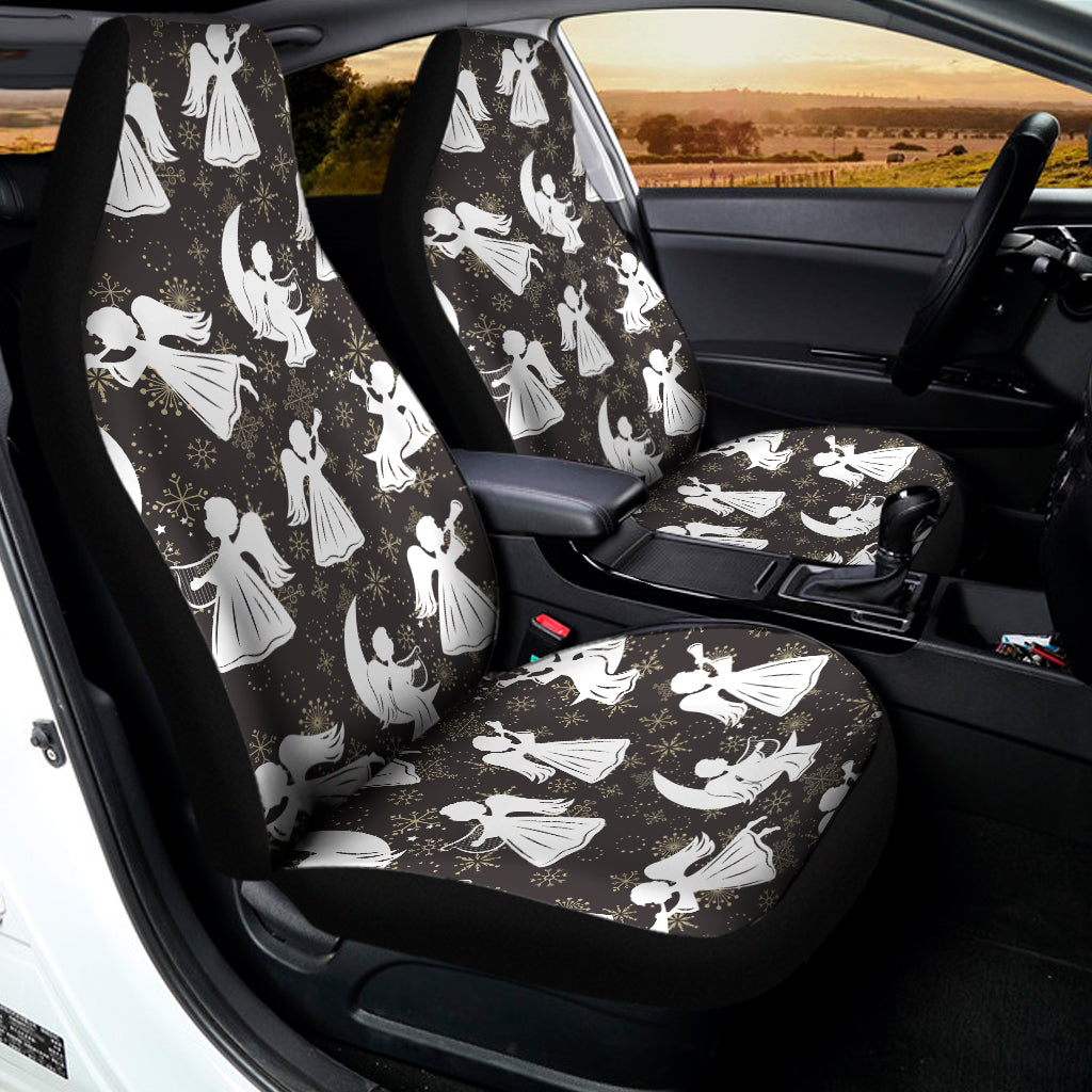 Angel And Snowflake Pattern Print Universal Fit Car Seat Covers