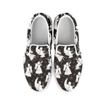 Angel And Snowflake Pattern Print White Slip On Shoes