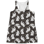 Angel And Snowflake Pattern Print Women's Racerback Tank Top