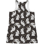 Angel And Snowflake Pattern Print Women's Racerback Tank Top