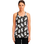 Angel And Snowflake Pattern Print Women's Racerback Tank Top