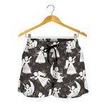 Angel And Snowflake Pattern Print Women's Shorts