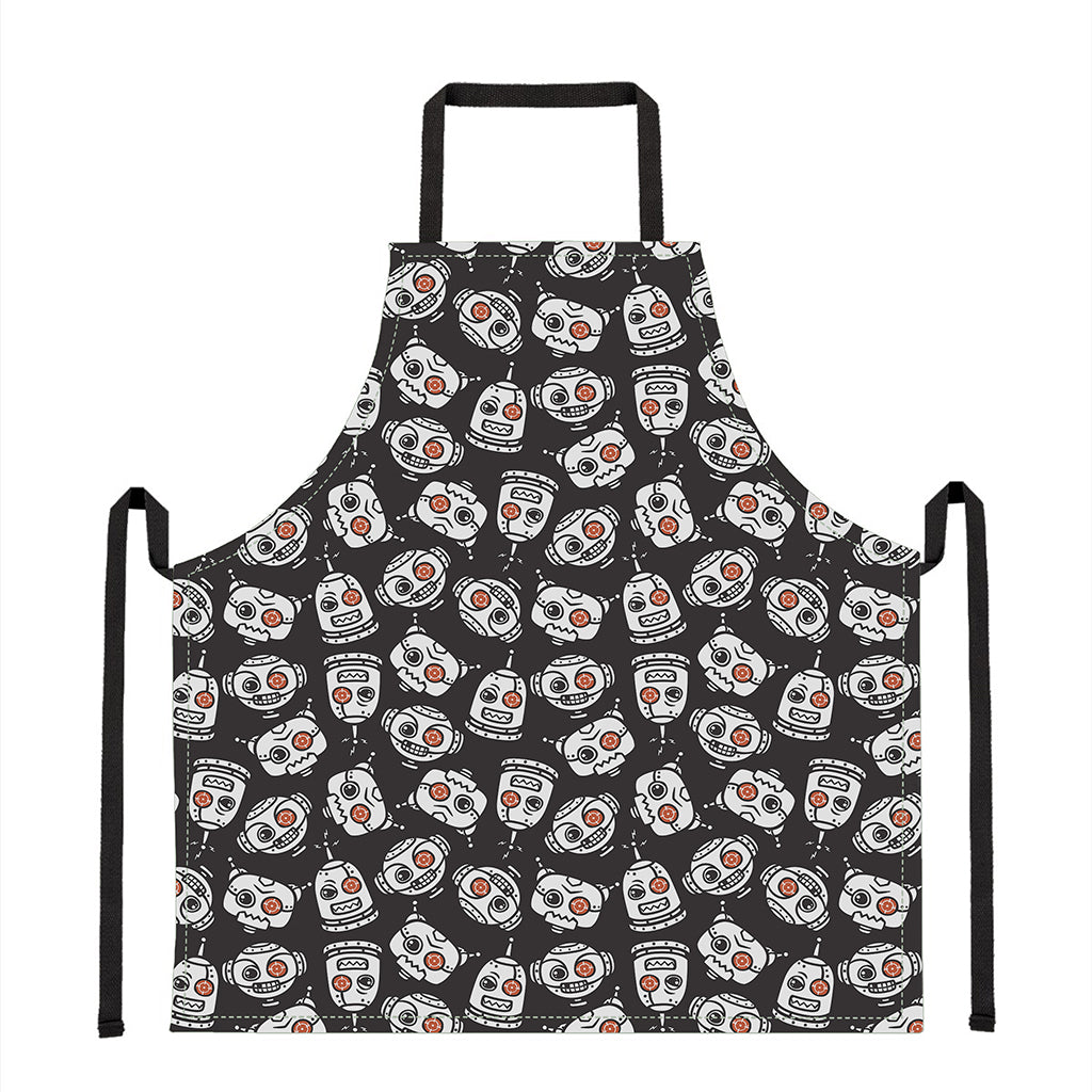 Angry Robot Pattern Print Apron