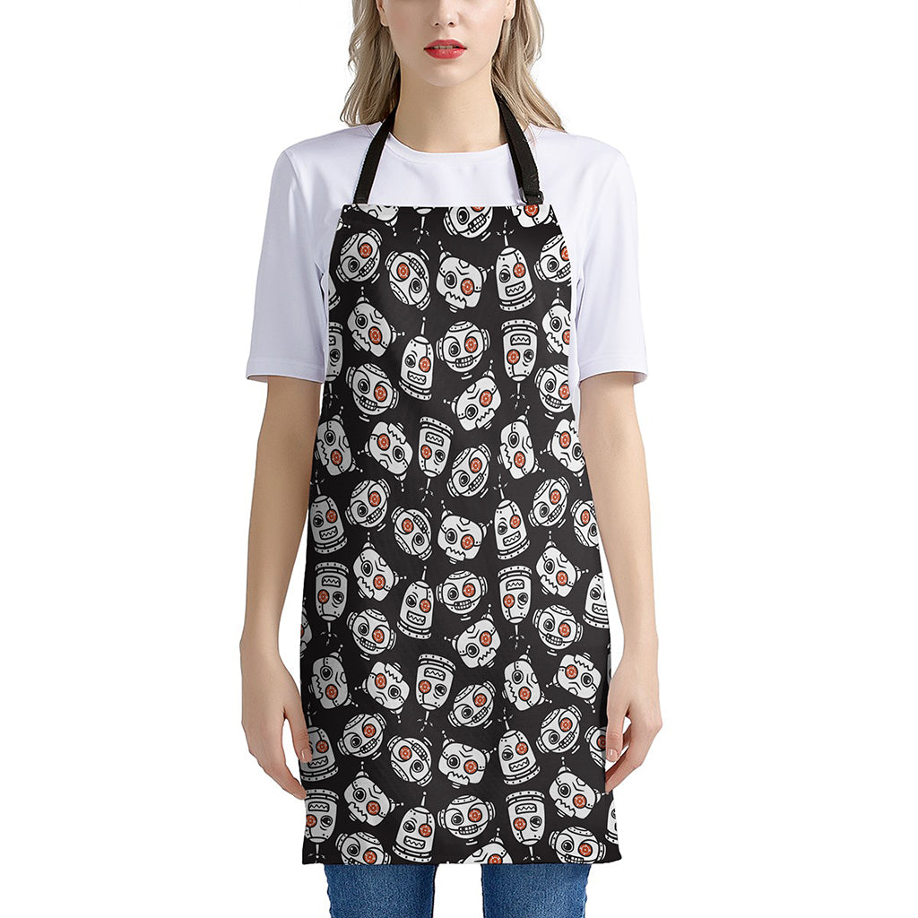 Angry Robot Pattern Print Apron