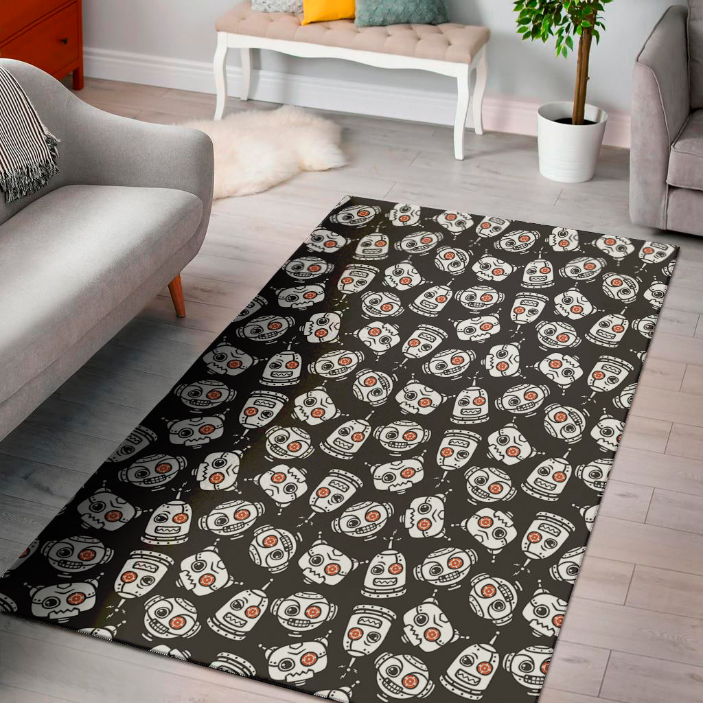 Angry Robot Pattern Print Area Rug