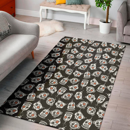 Angry Robot Pattern Print Area Rug