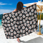 Angry Robot Pattern Print Beach Sarong Wrap
