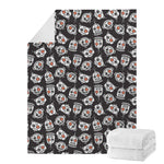Angry Robot Pattern Print Blanket