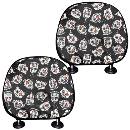 Angry Robot Pattern Print Car Headrest Covers