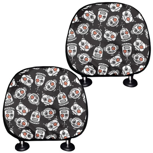 Angry Robot Pattern Print Car Headrest Covers