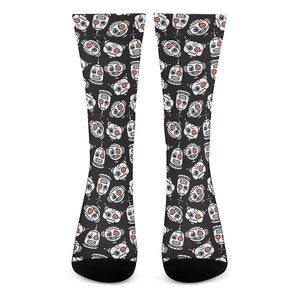 Angry Robot Pattern Print Crew Socks