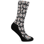 Angry Robot Pattern Print Crew Socks