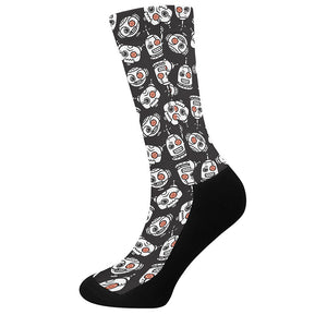 Angry Robot Pattern Print Crew Socks