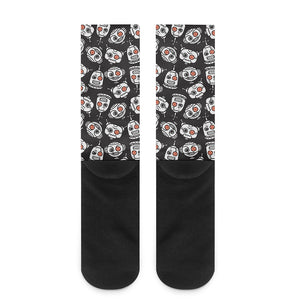 Angry Robot Pattern Print Crew Socks