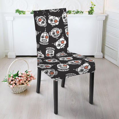 Angry Robot Pattern Print Dining Chair Slipcover