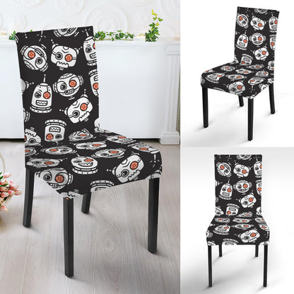 Angry Robot Pattern Print Dining Chair Slipcover