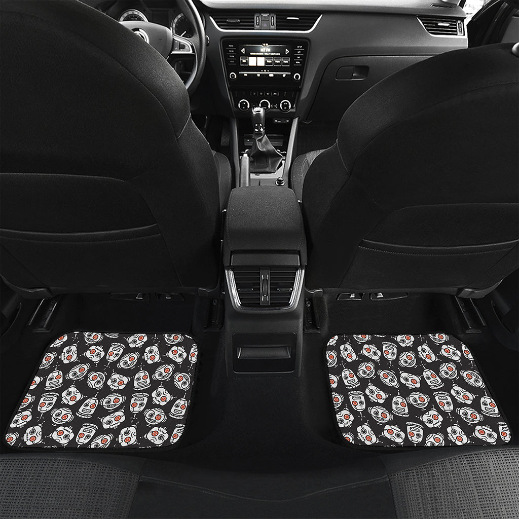 Angry Robot Pattern Print Front and Back Car Floor Mats
