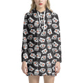 Angry Robot Pattern Print Pullover Hoodie Dress