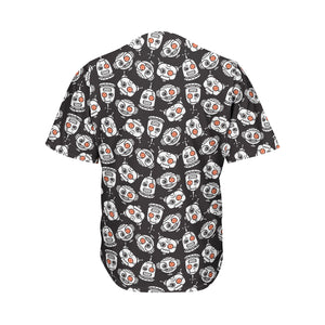 Angry Robot Pattern Print Men's Baseball Jersey