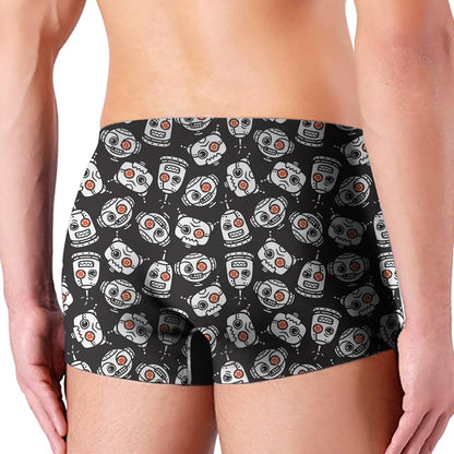 Angry Robot Pattern Print Men's Boxer Briefs