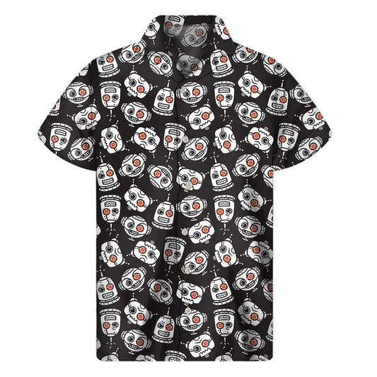 Angry Robot Pattern Print Men's Short Sleeve Shirt