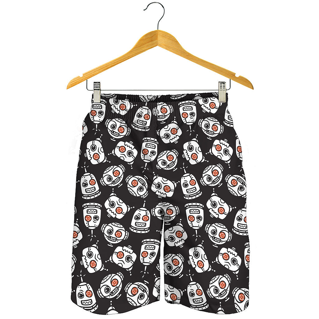Angry Robot Pattern Print Men's Shorts