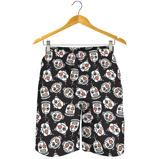Angry Robot Pattern Print Men's Shorts