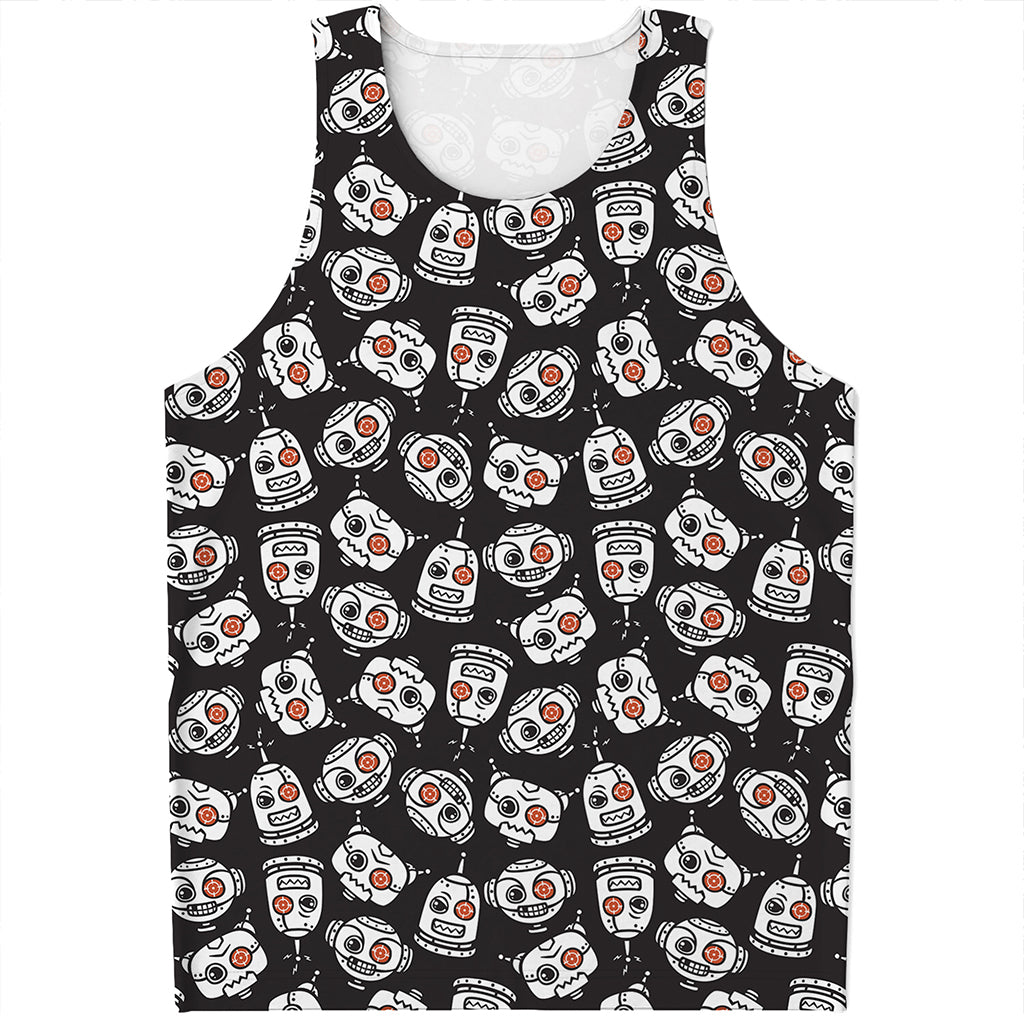 Angry Robot Pattern Print Men's Tank Top