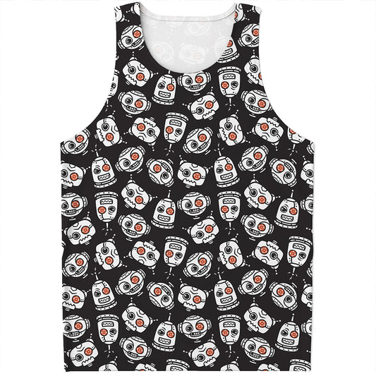 Angry Robot Pattern Print Men's Tank Top