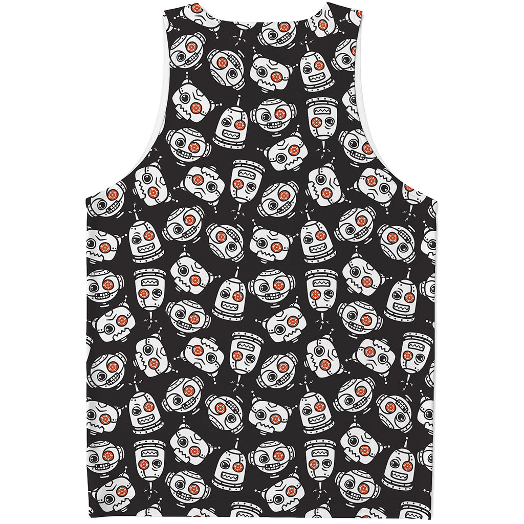 Angry Robot Pattern Print Men's Tank Top