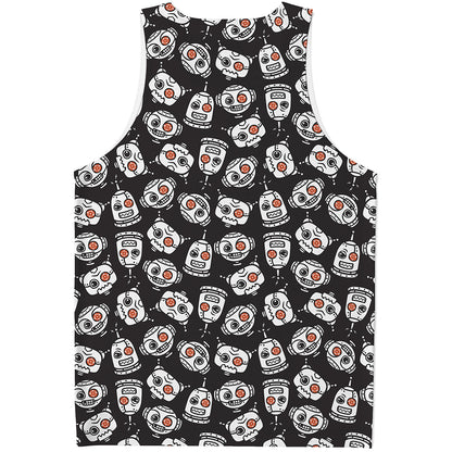 Angry Robot Pattern Print Men's Tank Top