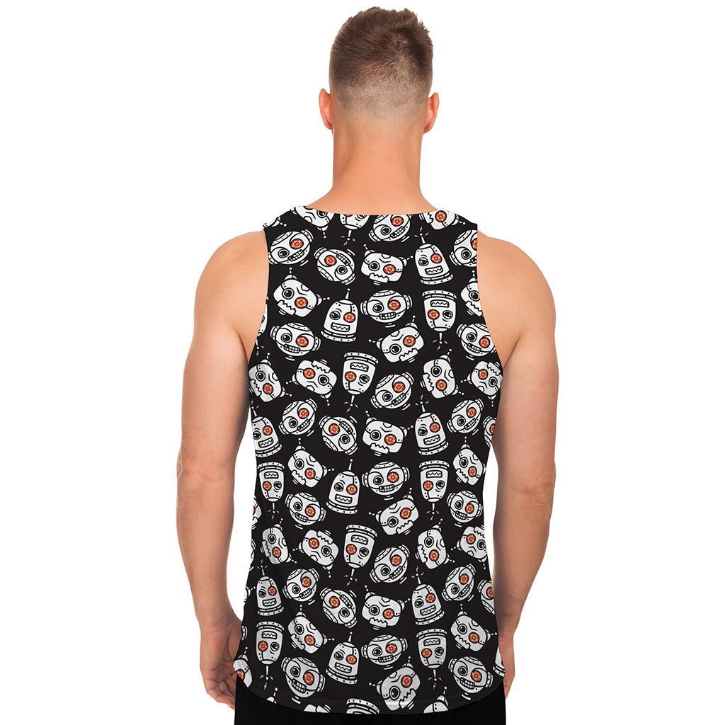 Angry Robot Pattern Print Men's Tank Top