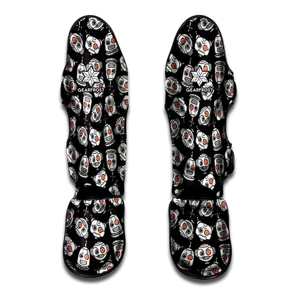 Angry Robot Pattern Print Muay Thai Shin Guard