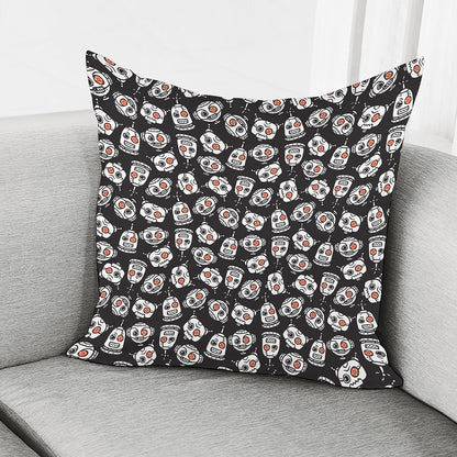 Angry Robot Pattern Print Pillow Cover
