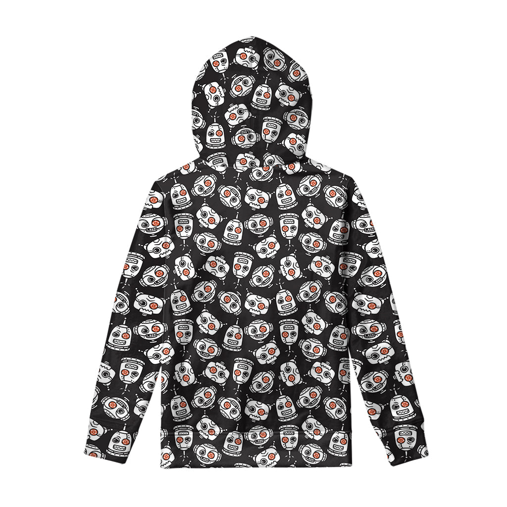 Angry Robot Pattern Print Pullover Hoodie