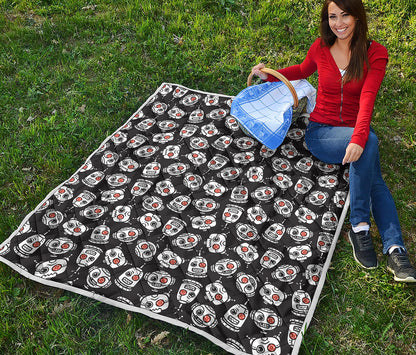 Angry Robot Pattern Print Quilt