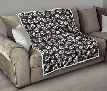 Angry Robot Pattern Print Quilt