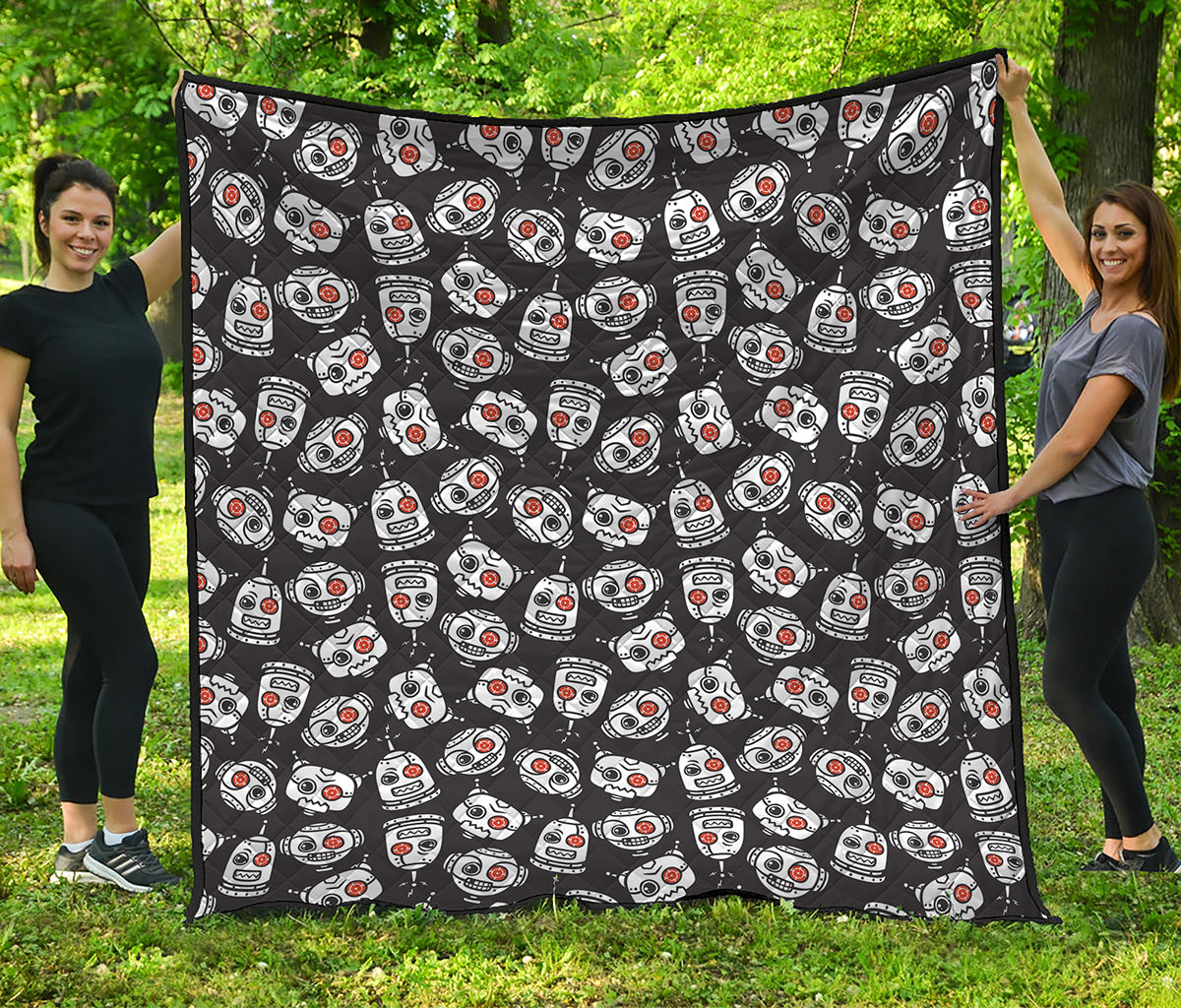 Angry Robot Pattern Print Quilt