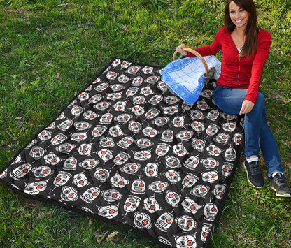 Angry Robot Pattern Print Quilt