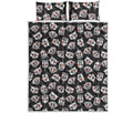 Angry Robot Pattern Print Quilt Bed Set