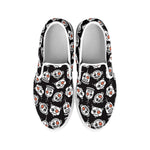 Angry Robot Pattern Print White Slip On Shoes