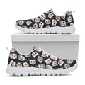 Angry Robot Pattern Print White Running Shoes