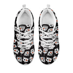 Angry Robot Pattern Print White Sneakers