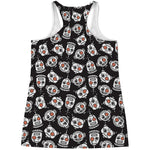 Angry Robot Pattern Print Women's Racerback Tank Top