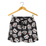 Angry Robot Pattern Print Women's Shorts