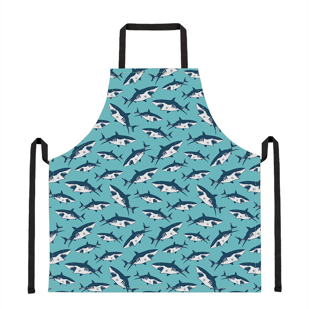 Angry Shark Pattern Print Apron