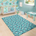 Angry Shark Pattern Print Area Rug